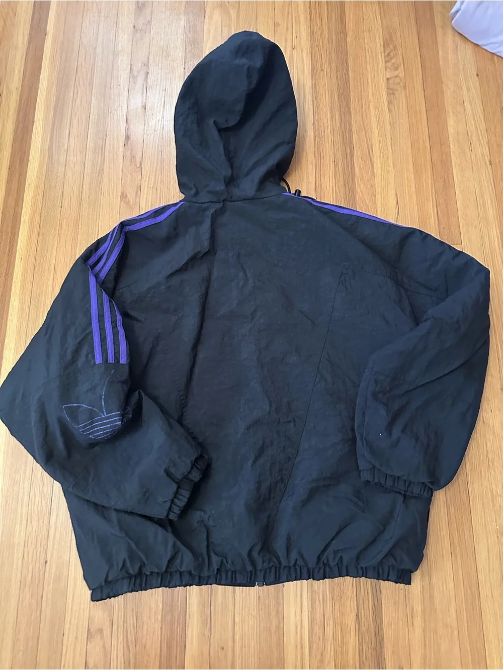 Vintage Adidas Men’s Black & Purple Hooded Jacket